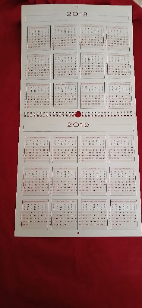 Calendário da Suíça, de 2018