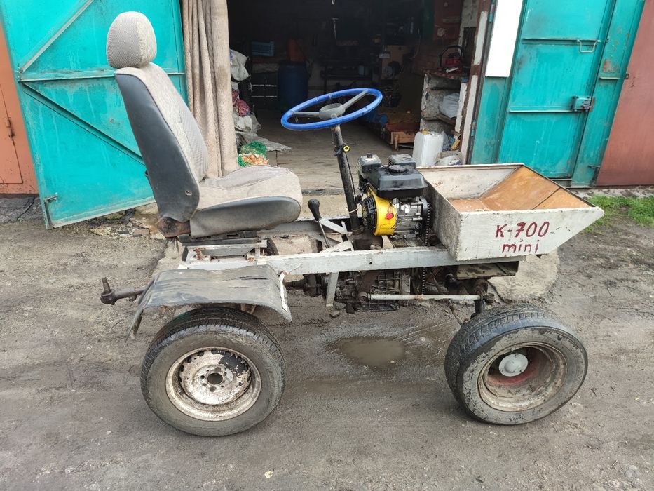 Минитрактор 7.5hp на полном ходу