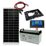 Zestaw fotowoltaiczny 160W z regulatorem PWM 10A akumulator 120Ah