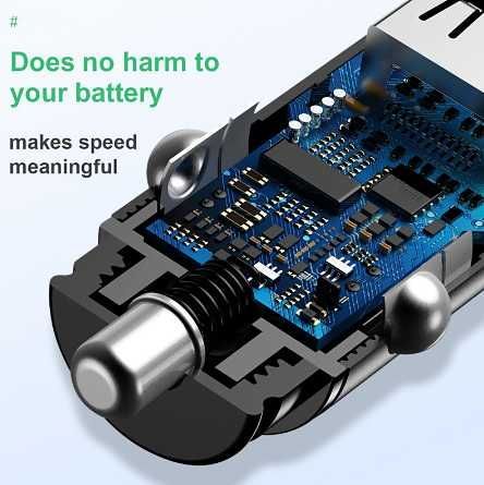 Автомобільний зарядний пристрій 2USB 5A зарядка в машину АЗУ BASEUS