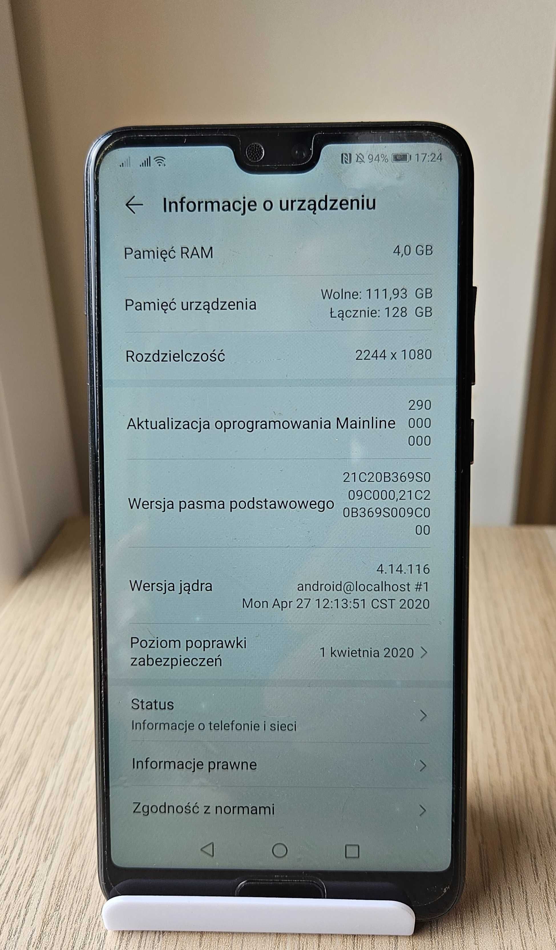 Huawei P20 4/128 GB 5,8" 12 Mpx 3400 mAh NFC dual SIM