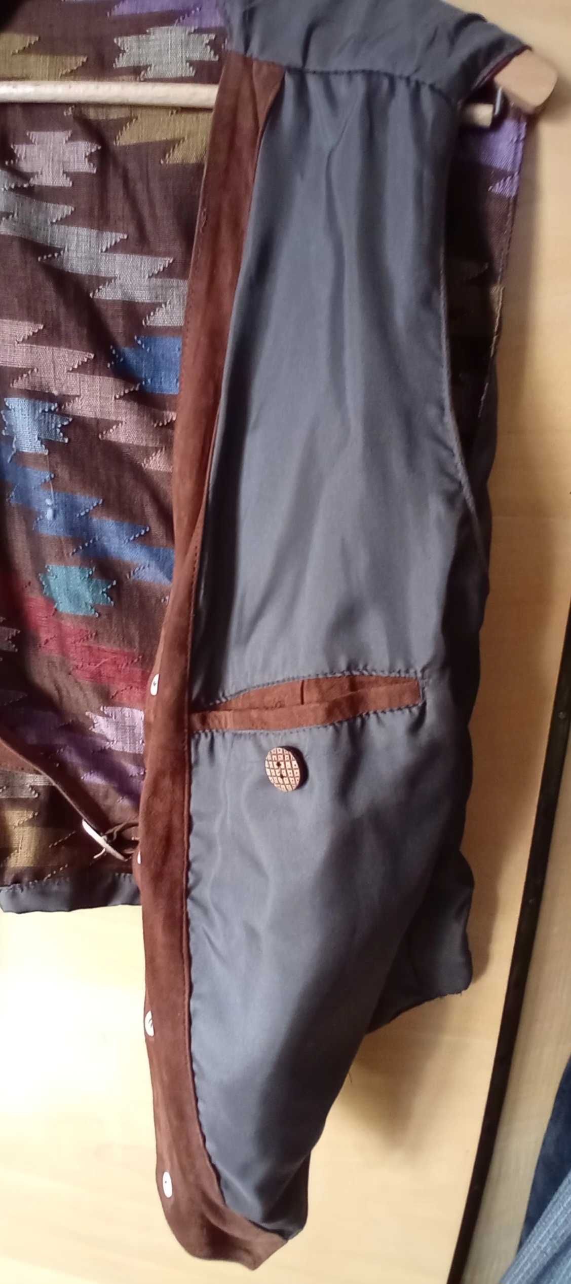 Kamizelka meska brazowa z zamszu