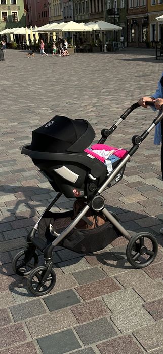Cybex aton 5 fotelik z bazą 0-13kg + adaptery + moskitiera