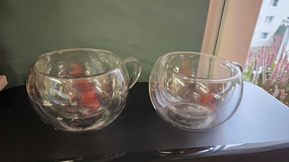 Szklanki termiczne z podwójną ścianką do kawy/herbaty ok 28zł