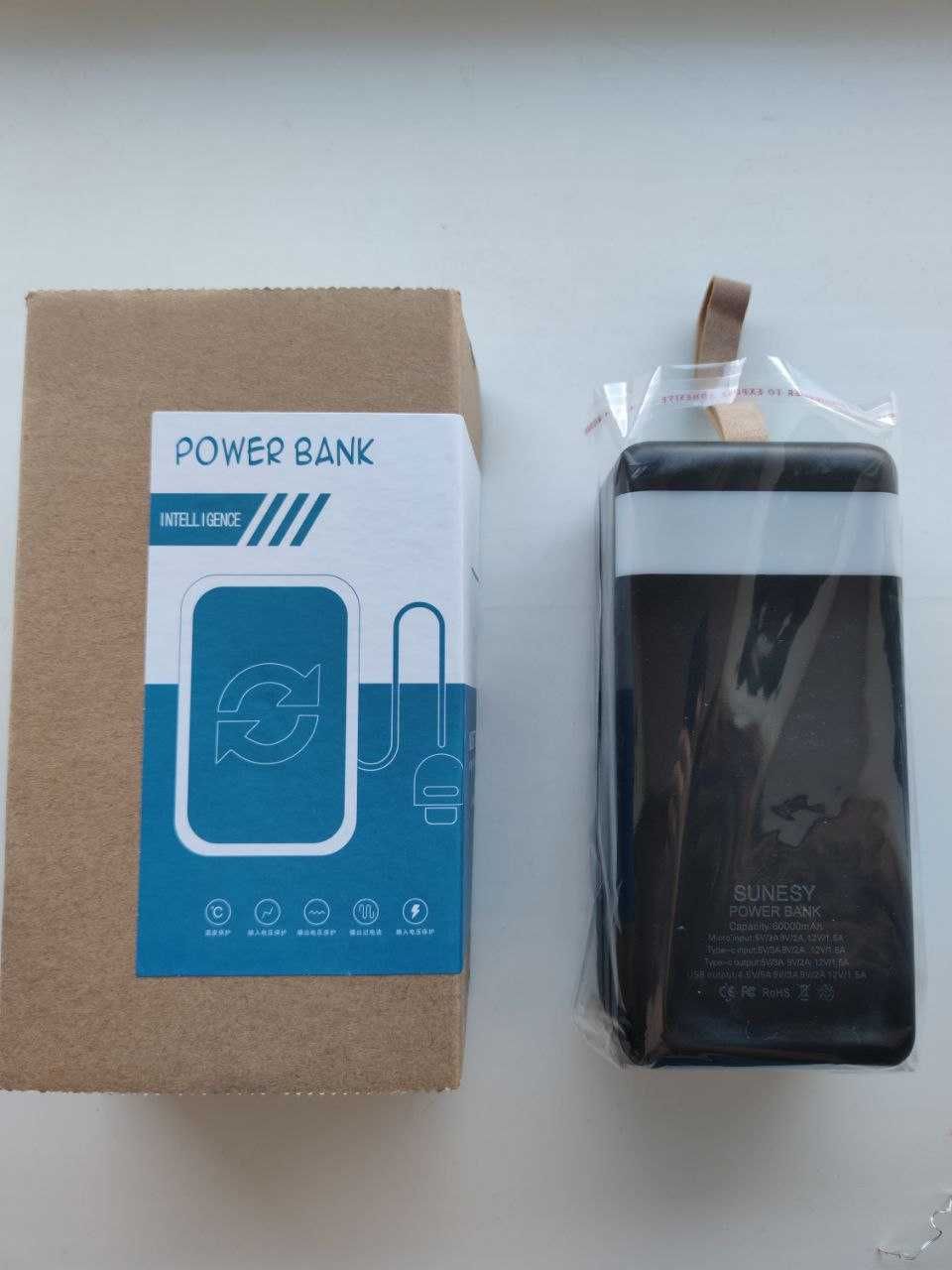 Power Bank 60000 mah 4xUSB з фонариком Повербанк Павербанк з ліхтарем