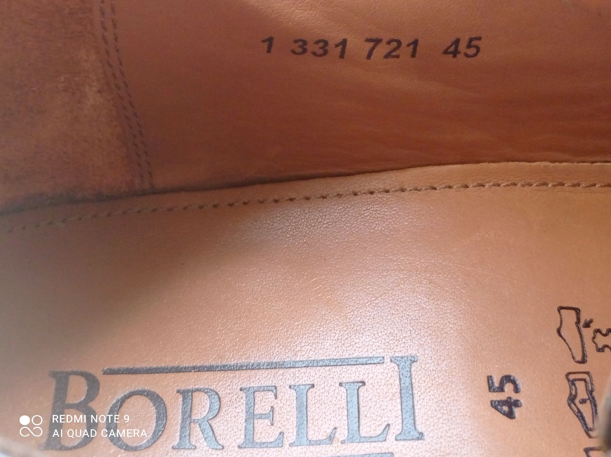 Туфлі з натуральної шкіри Borelli (Італія) р 45