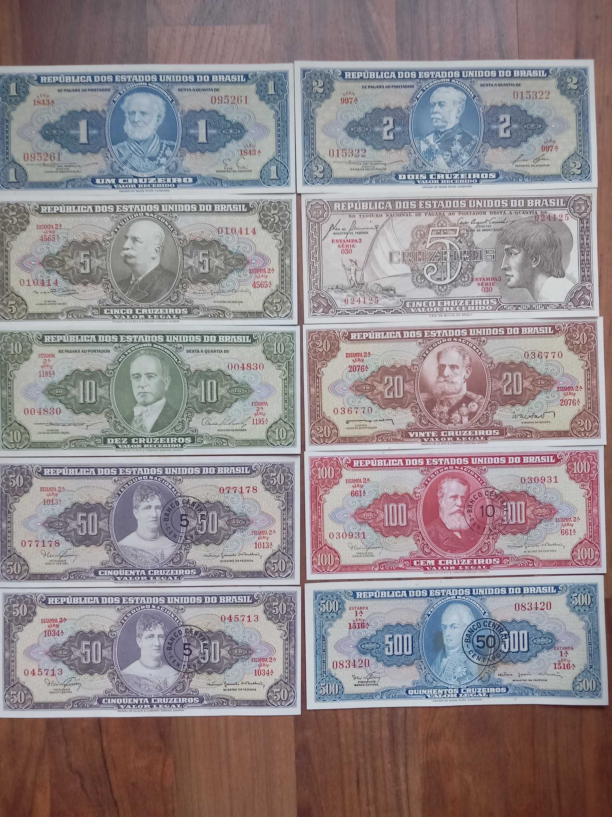 10 Notas Antigas do Brasil- Todas Novas