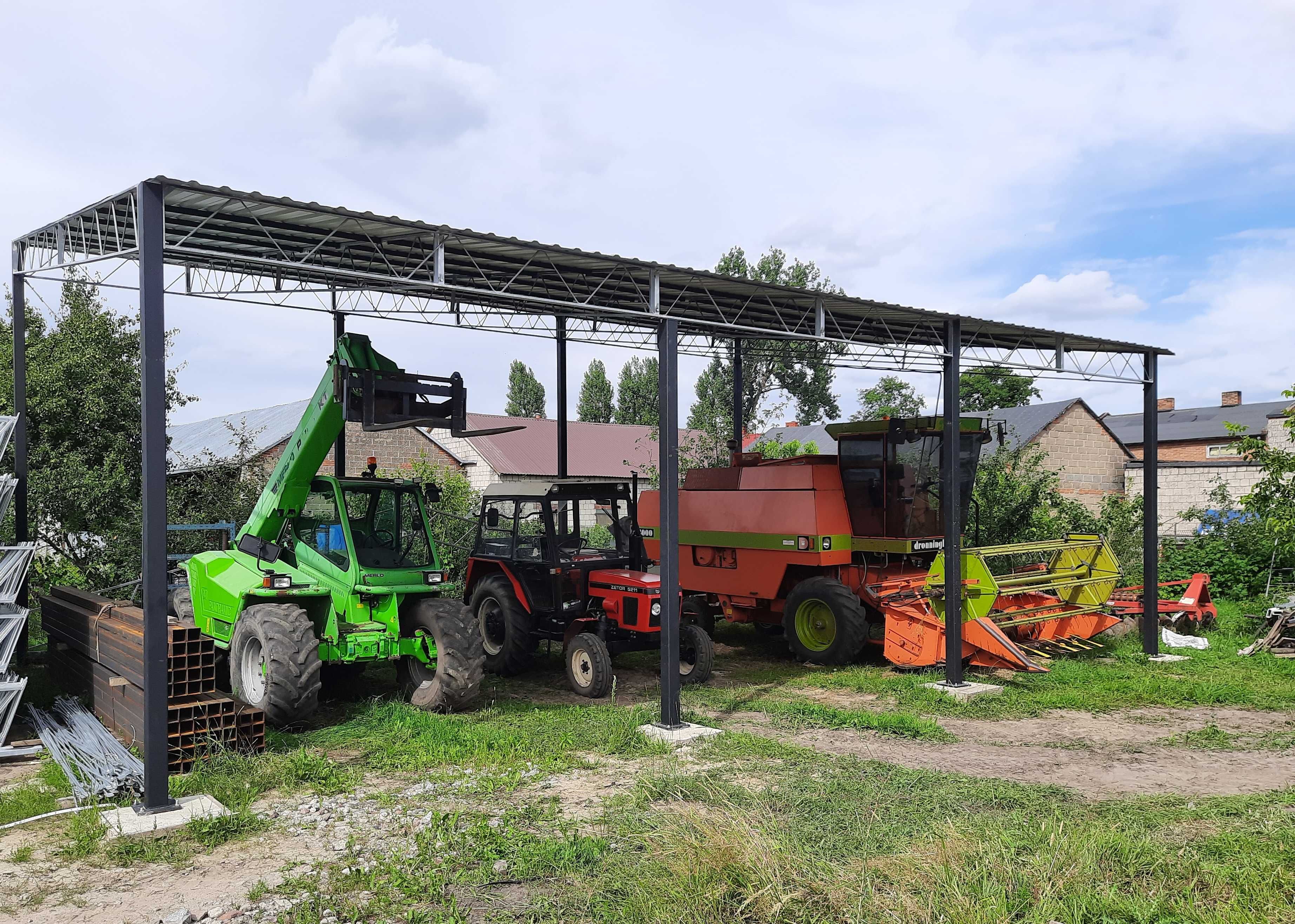 Wiata rolna Hala Magazyn Garaż Konstrukcja skręcana 8,1m x 12m KOMBAJN