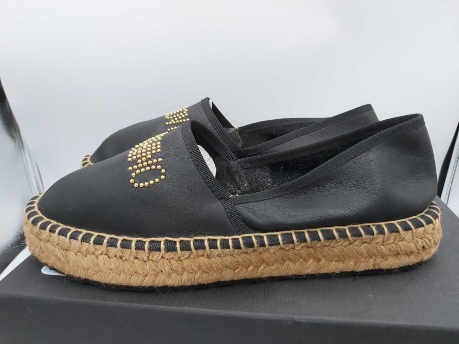 Mokasyny czarne LOVE MOSCHINO dżety espadryle rozmiar 39