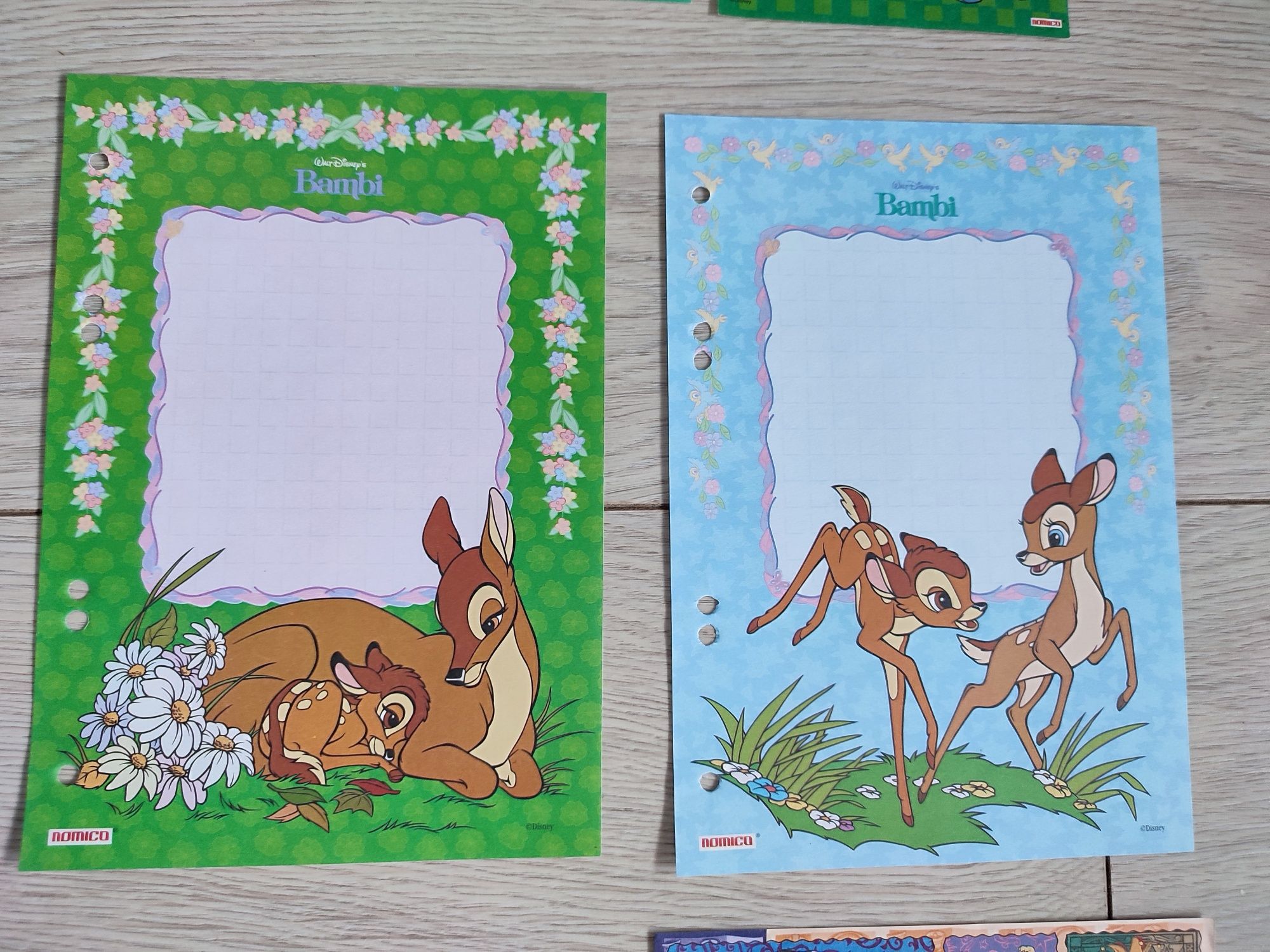 Karteczki kolekcjonerskie z lat 90 Disney Kubuś  Bambi Myszka Dzwonnik