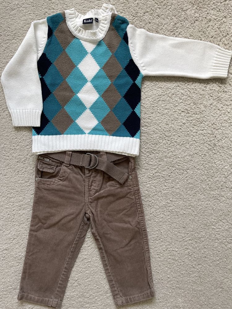 Детский свитер + вельветовые штаны (18 мес.) в ИДЕАЛЬНОМ состоянии