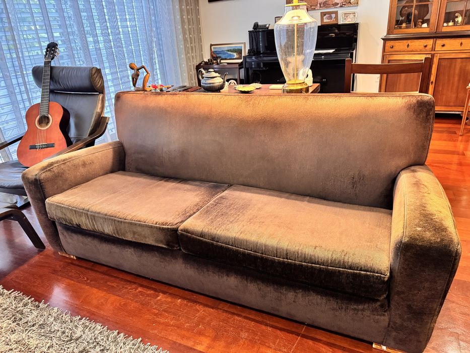 Sofá vintage 2 lugares 200cm castanho