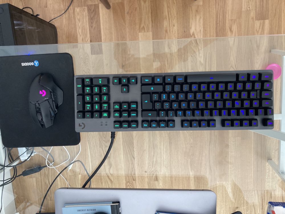 Rato logitech lightspeed G502 + teclado Logitech G513 Carbon Romer