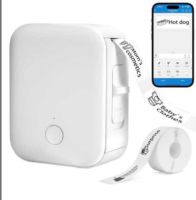 Drukarka etykiet Urządzenie etykietujące Bluetooth Samoprzylepne mini