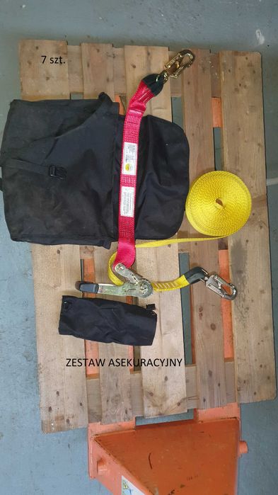 Szelki, zestaw asekuracyjny, regulowana lina kotwicząca