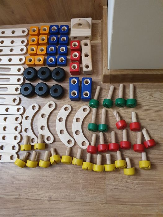 Klocki drewniane konstrukcyjne pintoy duży zestaw