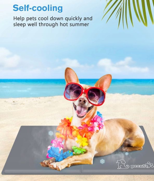 PECUTE Legowisko Chłodzące, Żelowe, Wodoodporne Dla Psa/ Kota 40x30 cm