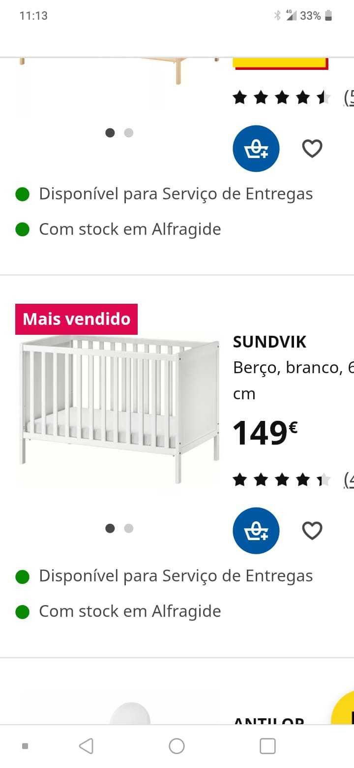 Berço IKEA sundvik branco novo na caixa selada