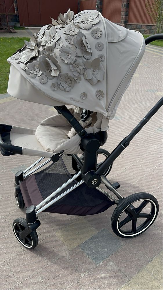 Коляска cybex priam flowers beige