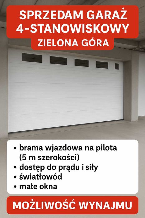 Garaż czterostanowiskowy  2x dwustanowiskowy