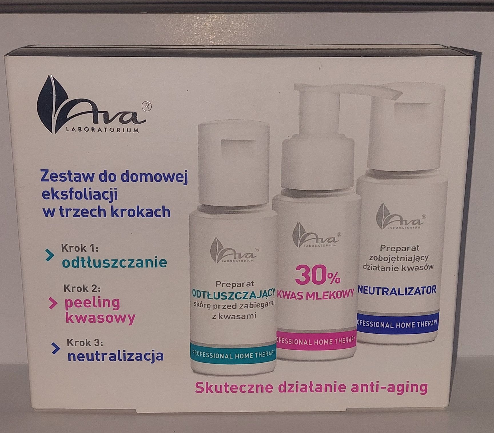 1zł Wysyłka  Zestaw 3×50ml Ava Kwas Mlekowy 30% NOWY