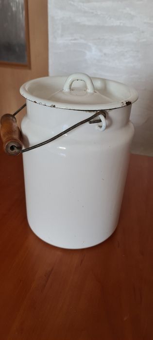 Kanka bańka na mleko 3L emaliowana, prl starocie emalia antyki vintage