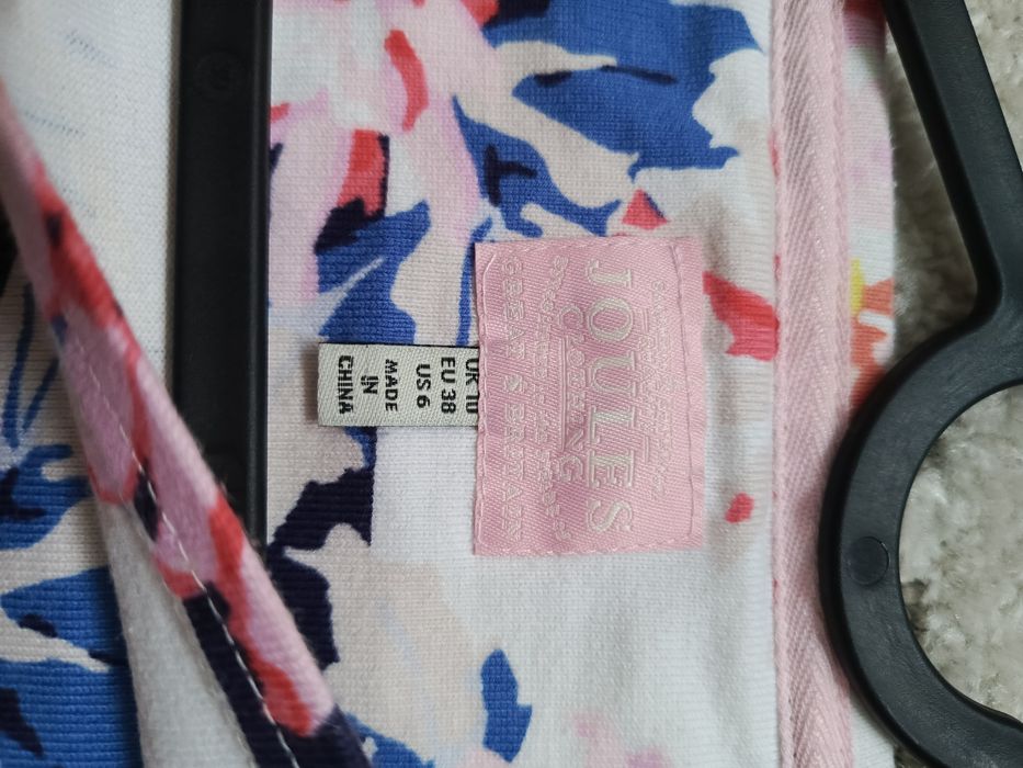 Bluzka Joules w paski z kwiatowym motywem, 100% bawełna, 38 M