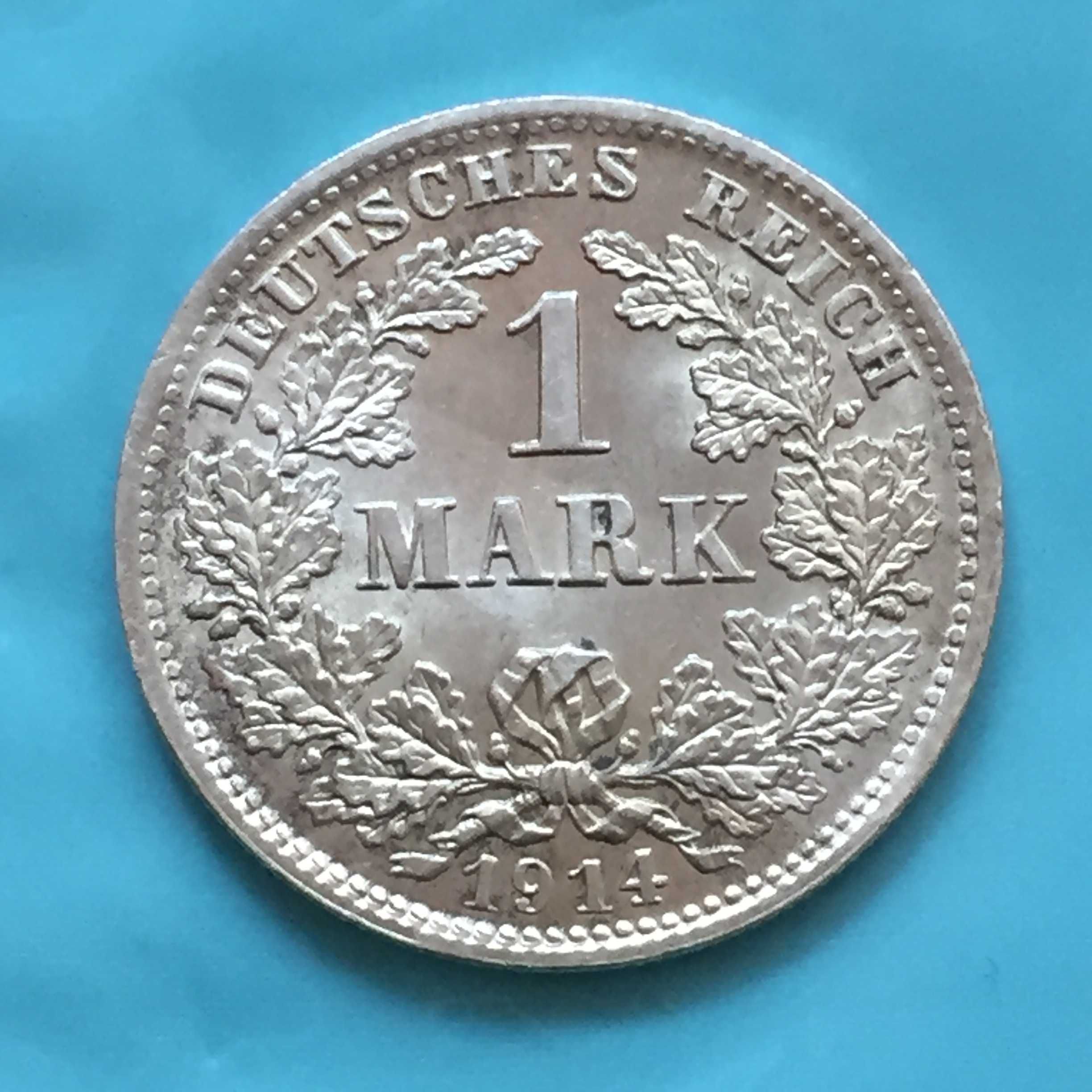 Alemanha 1 Mark 1914-D, prata