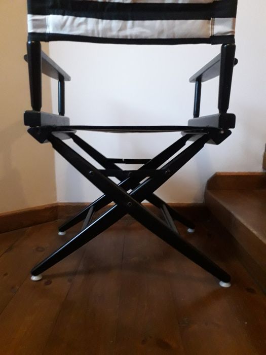 Krzesło reżyserskie, drewniane, składane