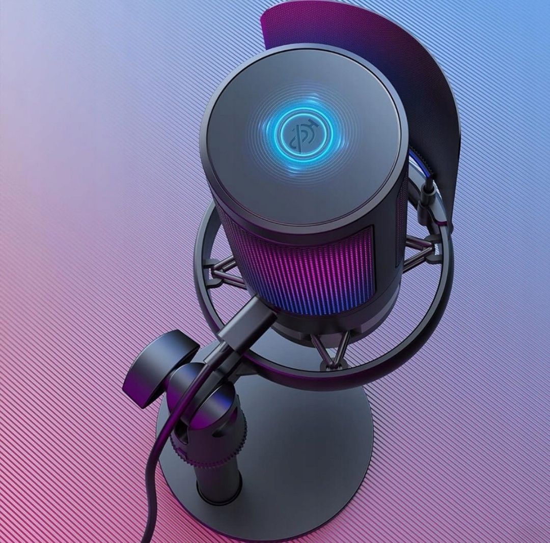 Gamingowy Mikrofon RGB z Przycisk Mute i Pop Filtrem