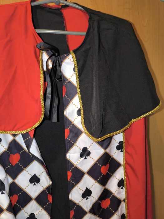 Карнавальный плащ,Костюм Красной Королевы,Королевы Червей,взрослый