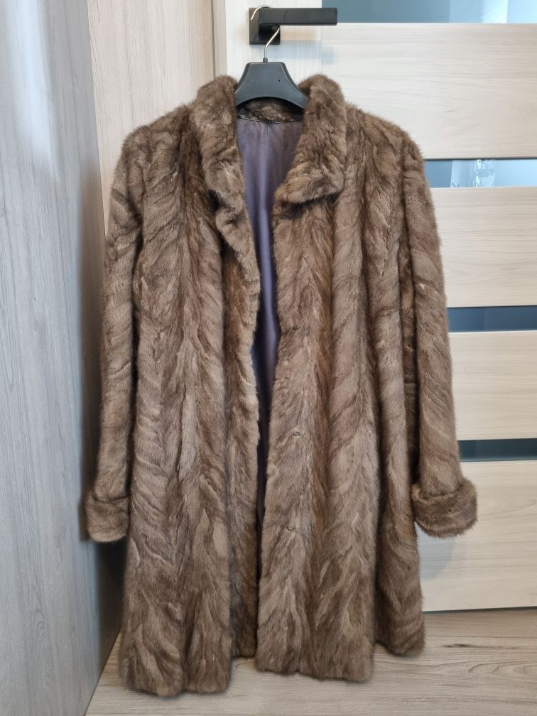 Futro naturalne norki płaszcz XL 40 L 40
