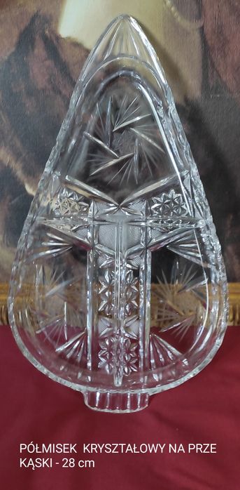 Patera podłużna kryształowa na przekąski 28 cm