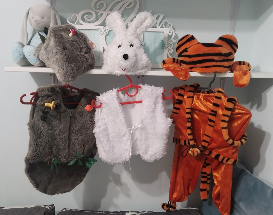 Костюм карнавальный Зайки, Тигрика, Ежика на деток3-6 лет