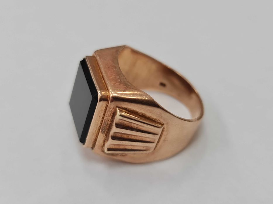 Rosja 1958/ Złoty sygnet męski/ 13.02 gram/ R23/ Kwarc Dymny