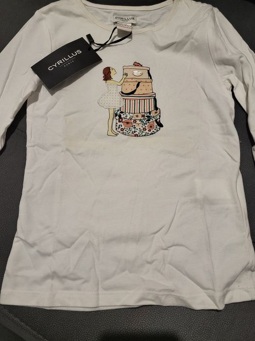 Camisola branca de menina da marca " Cyrillus"'- Tamanho 3-4 anos