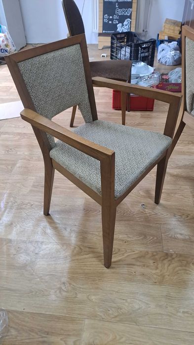 Krzesło z oparciami na ręce, tapicerowane wygodne, 2 szt