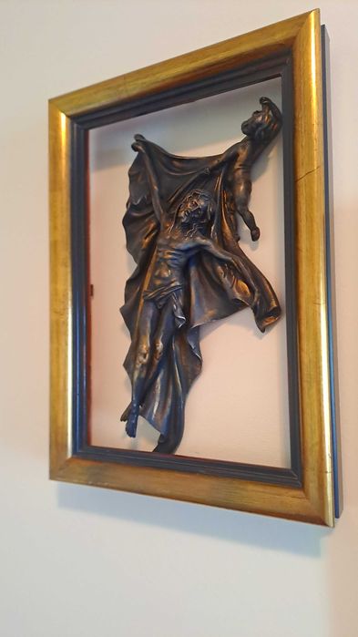 Quadro Cristo relevo dorado