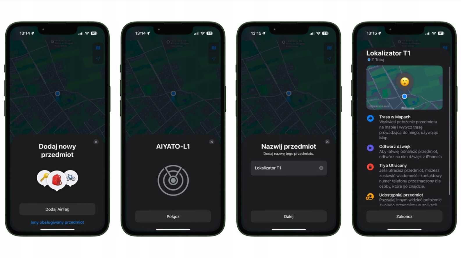 Lokalizator rzeczy i osób mini brelok bluetooth na iPhone