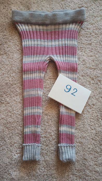 Cubus spodnie legginsy 100% wełna merino  92