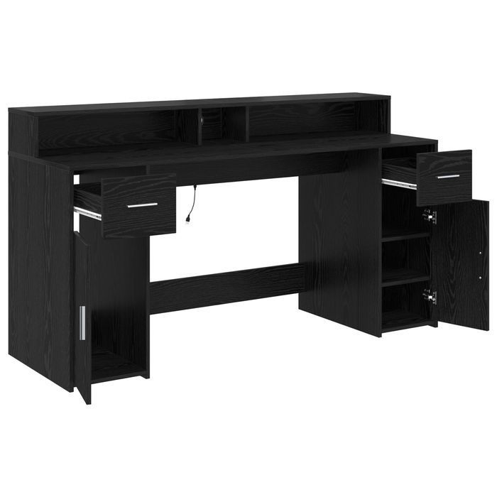 Vidaxl Biurko Z Czarnego Dębu 160X55X91 Cm Materiały Drewnopochodne