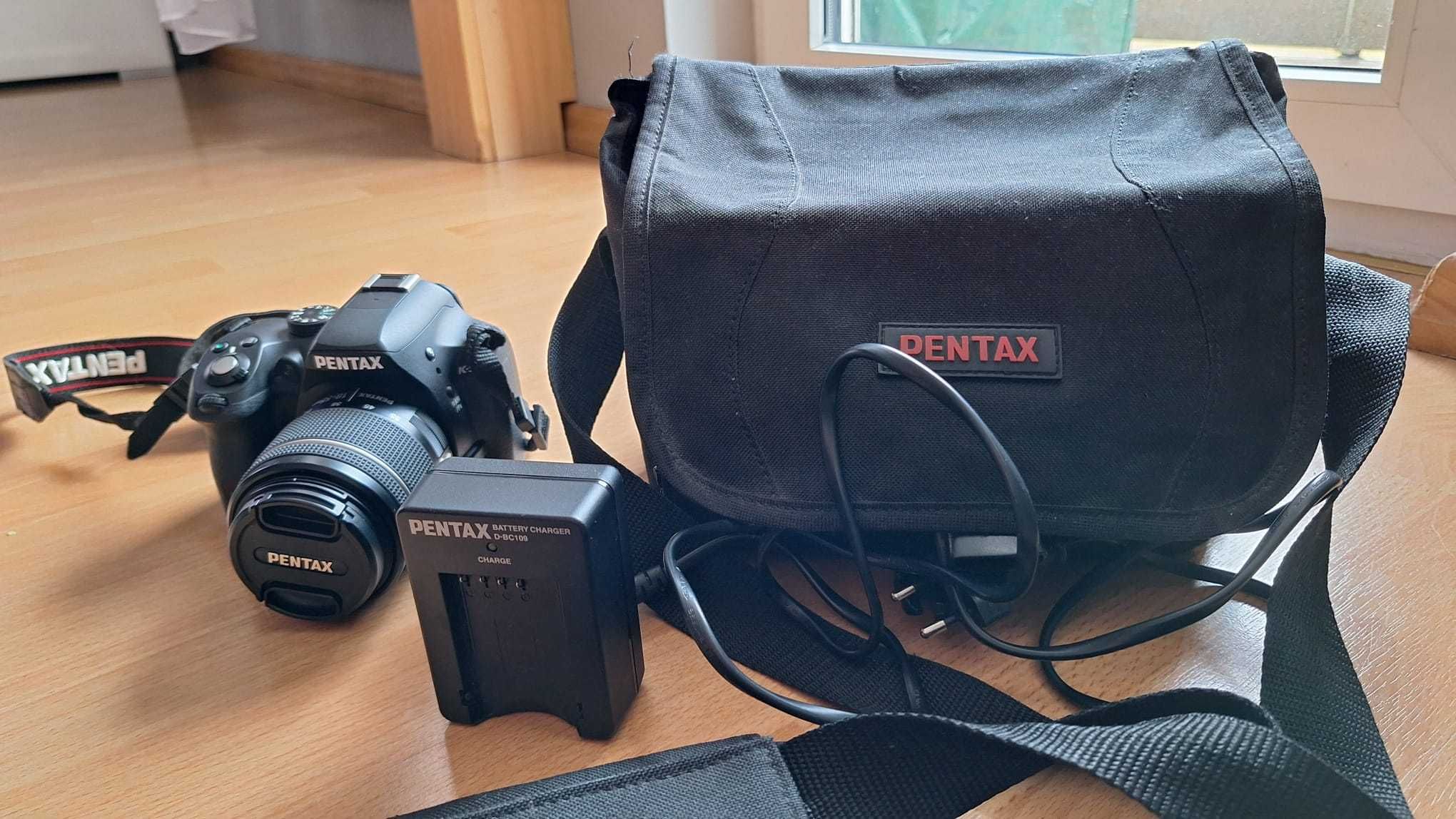 Pentax K-50 + Obiektyw 18-55mm WR – Lustrzanka w świetnym stanie!