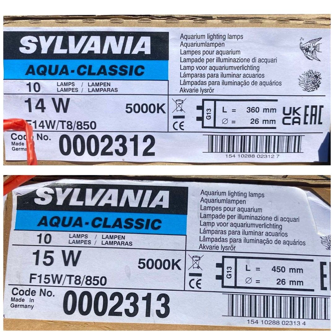 Лампа  для акваріумів AquaClassic F 14W, 15W, Т8 G13 SYLVANIA, аквари