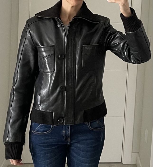 Casaco em pele genuína de bovino