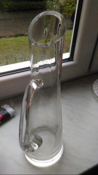 Nowoczesny wazon GRUBE SZKŁO ciężki stabilny WYS. 38 cm DUŻY