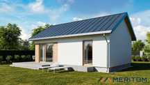 Dom PARTERO P1 mieszkalny całoroczny letniskowy drewno pergola 58,12m2