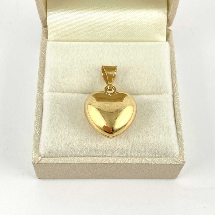 Efektowna ZŁOTA zawieszka SERCE zdobione PRÓBA 585 (14K)