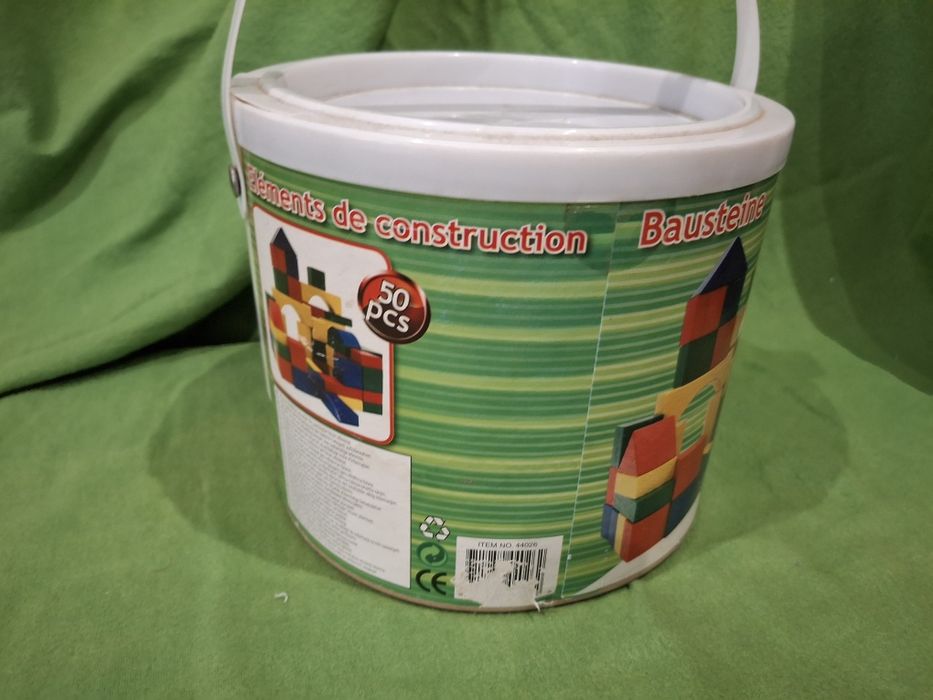 Caixa blocos de madeira