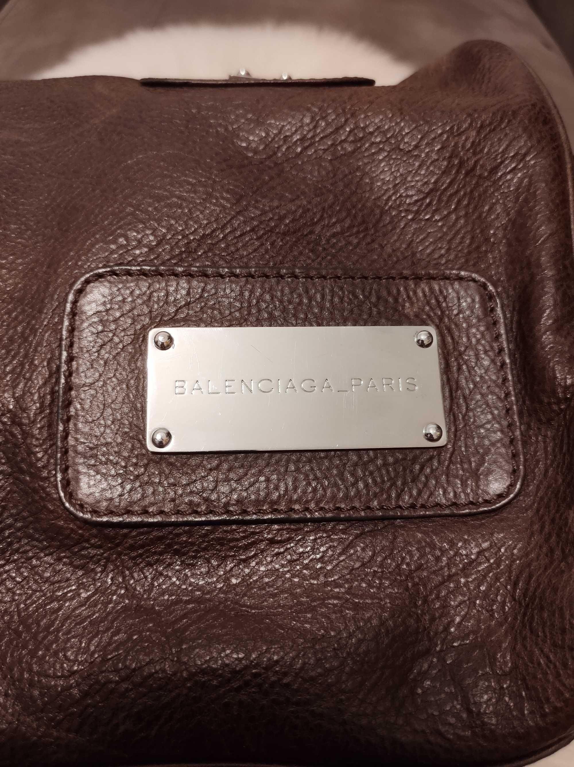 Balenciaga vintage torebka skórzana brązowa