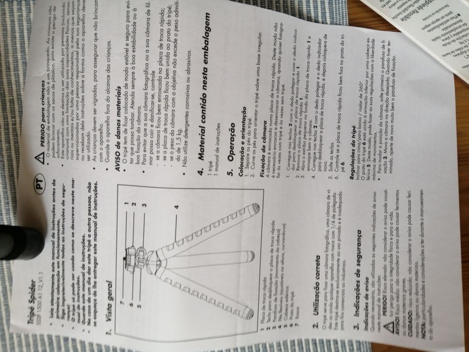 Tripé novo, para máquina fotográfica